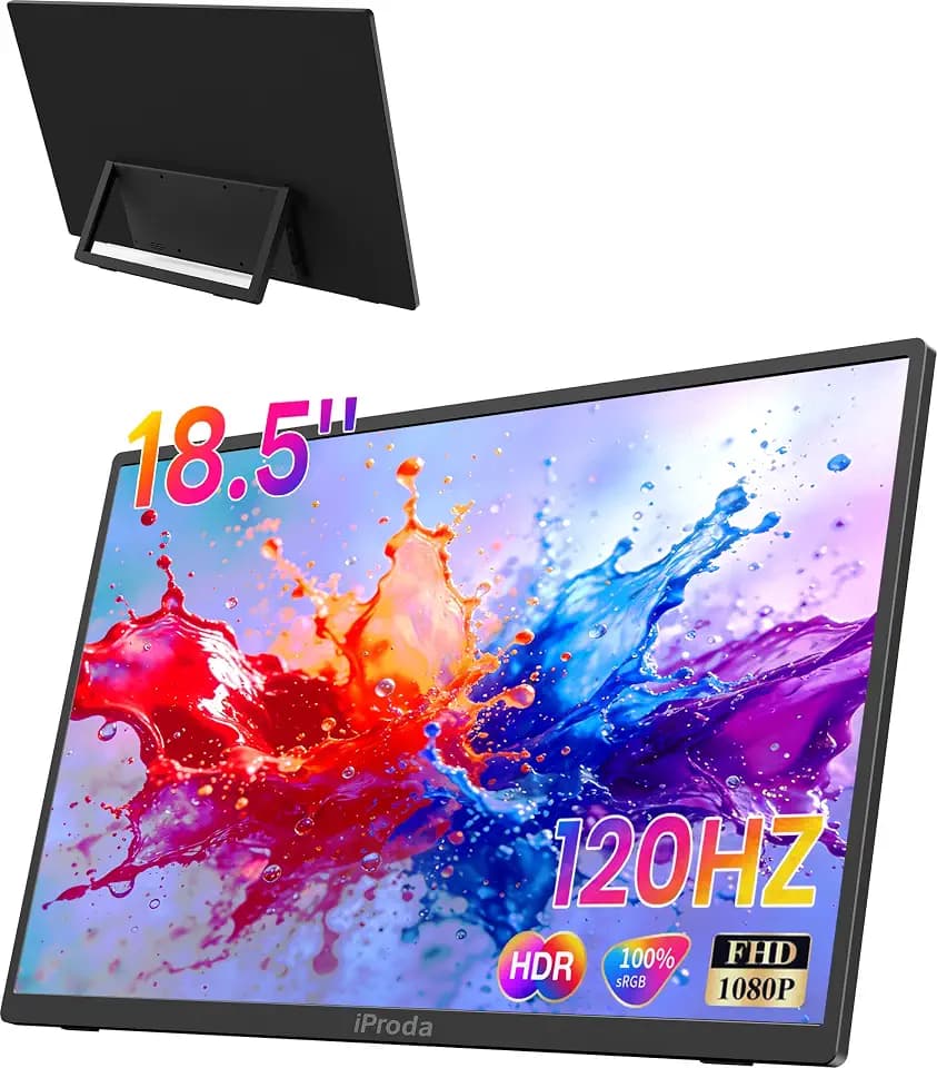 Portable Monitor 18,5", 120Hz Tragbarer Monitor 1080P 100% sRGB