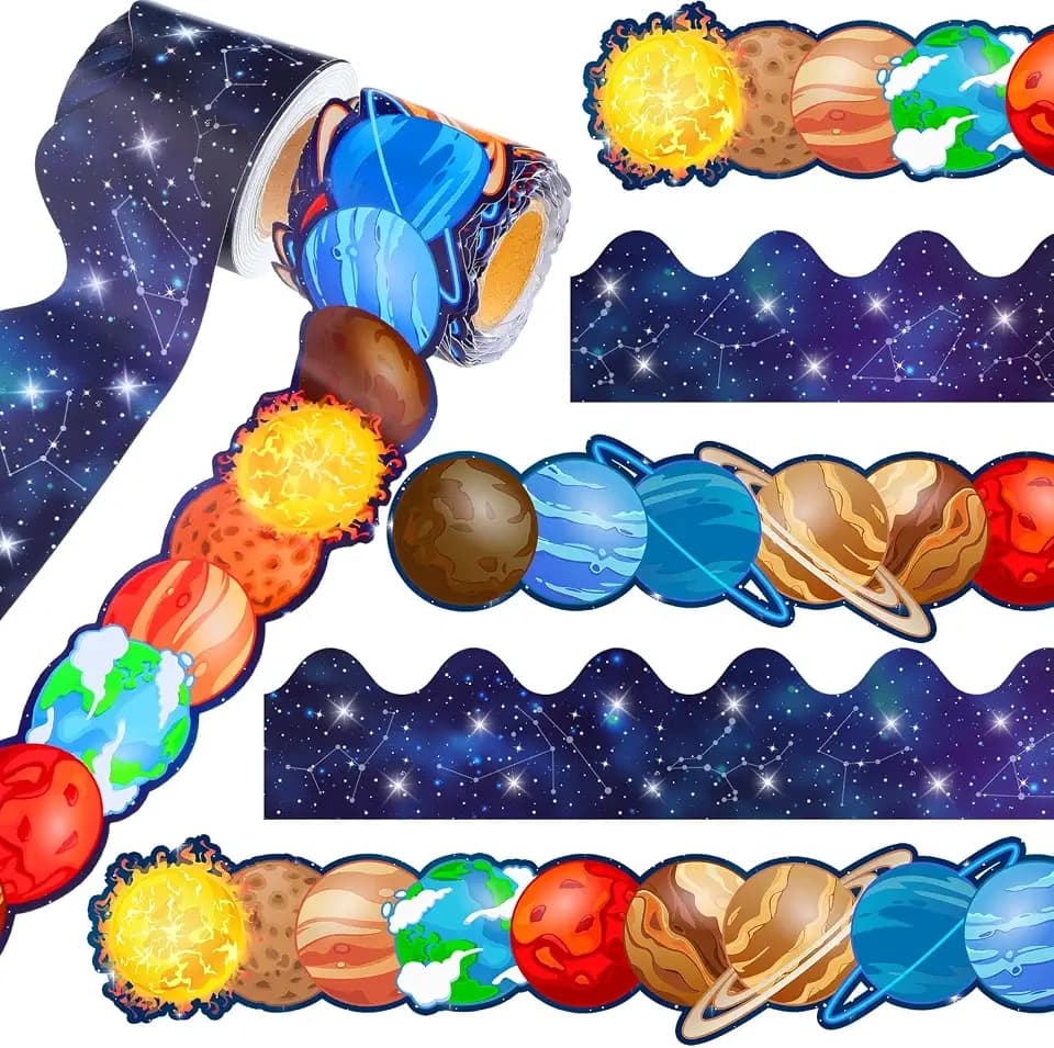 2 Rolls 65.6ft Space Solar System Classroom Bulletin Border Decor