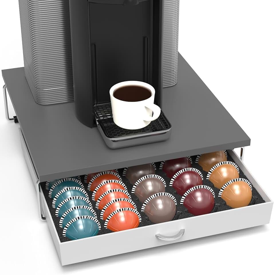 Deco Brothers Vertuo Pod Holder Drawer, Fits 30 Large or 60 Small Capsules