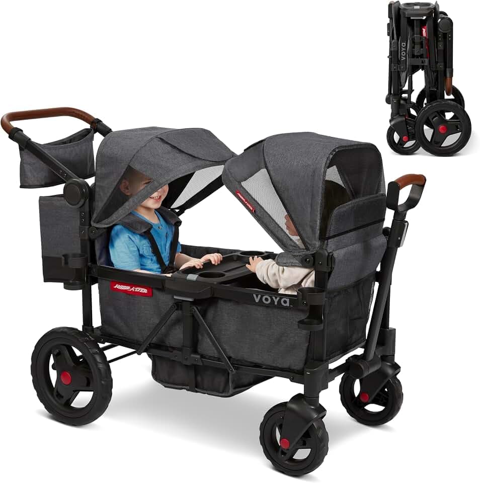 Radio Flyer Voya Stroller Wagon, for Toddlers and Kids 6+ Months, 2 Seats