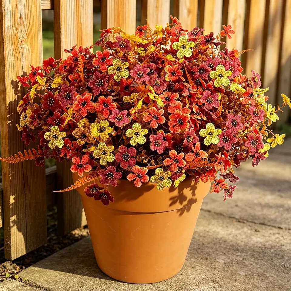 Artificial Fall Flowers for Outdoors 36 pcs Faux Plants Outside