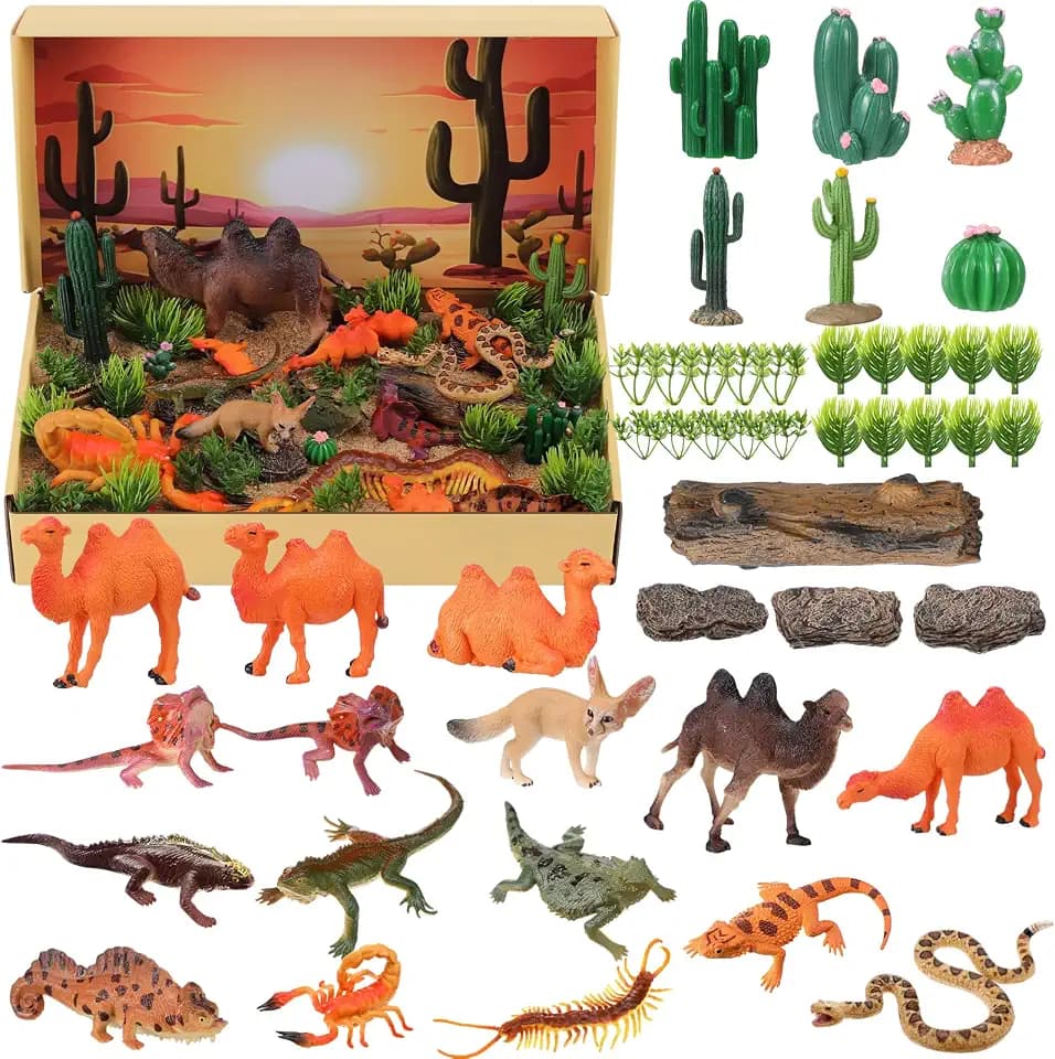 48 Pcs Desert Diorama Kit Habitat Project Box Set