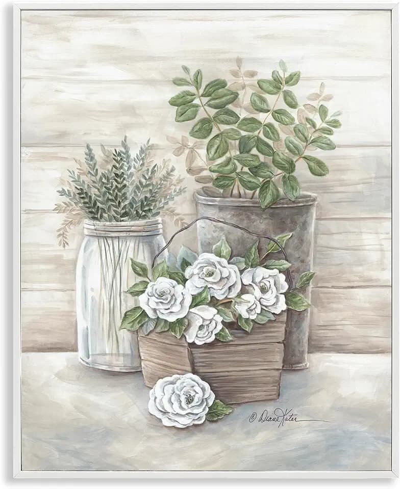 Stupell Industries Country Succulents Botanicals Rustic Jar Planter,Design by Diane Kater, 16 x 20