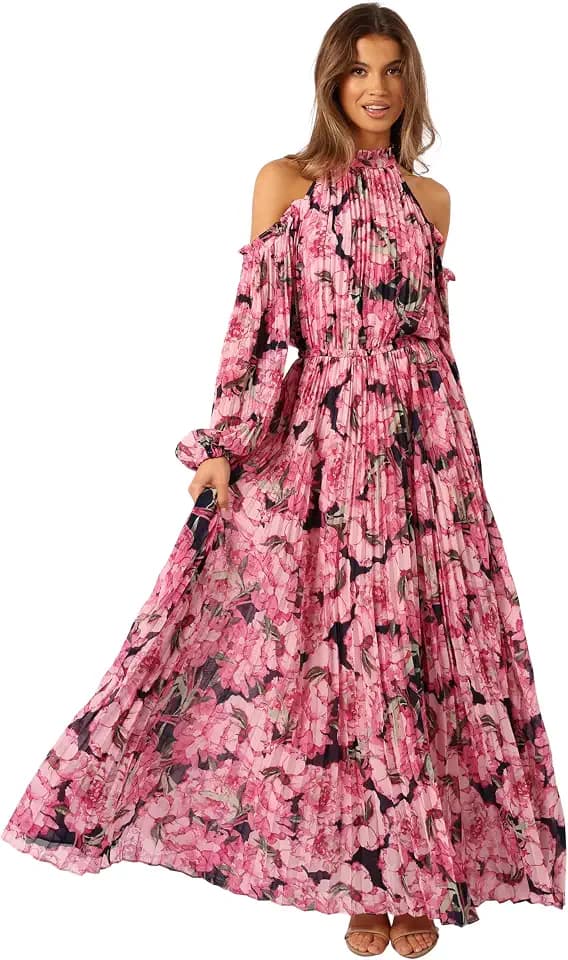 Petal & Pup Women's Hilary Pleated Maxi Dress