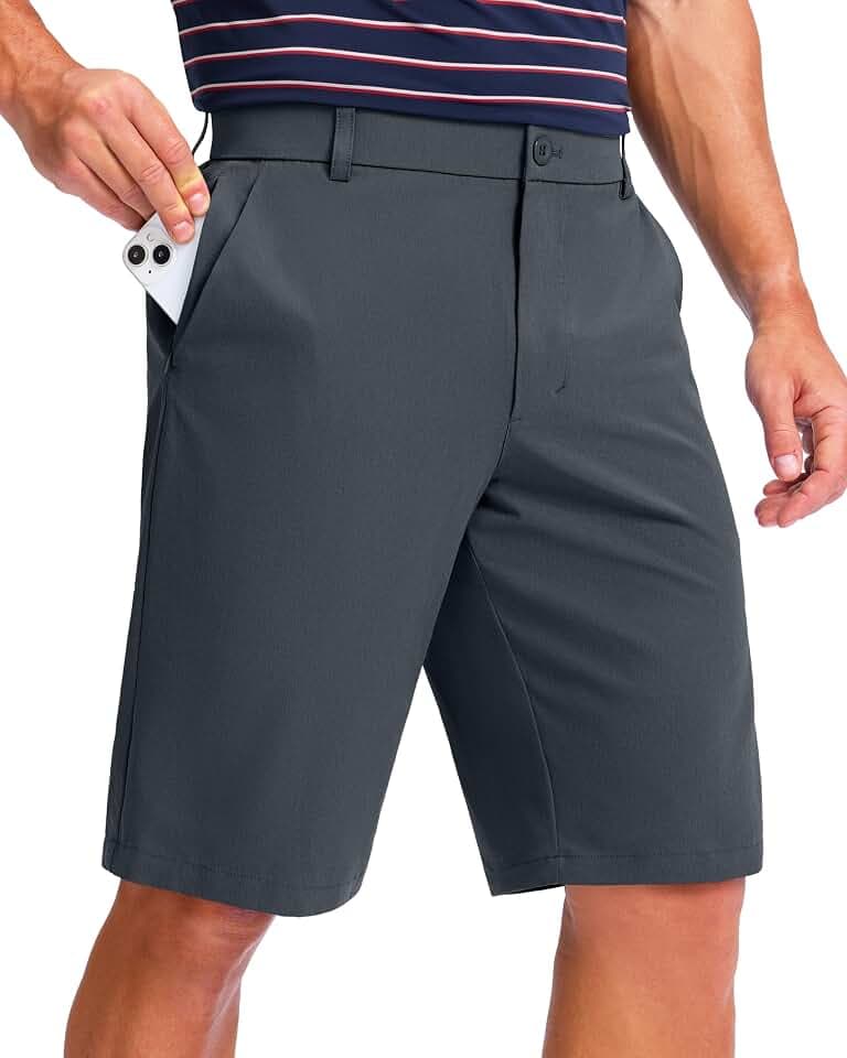 Men's Golf Shorts 7"/ 9"/ 11" Inseam with 5 Pockets Lightweight Stretch Quick Dry Casual Dress Hybrid Short for Men