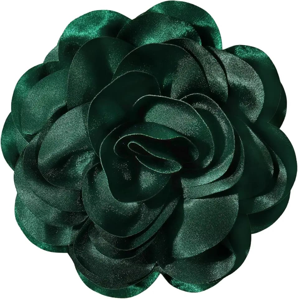 Big Flower Dainty Satin Fabric Rose Flower Brooches Large Rose Flowers Satin Lapel Brooches for Women Wedding Dinner Party Decoration 7.48 Inches