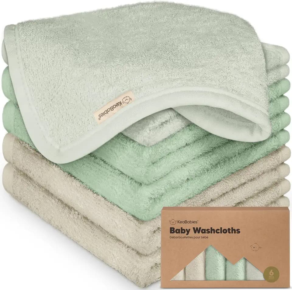 6-Pack Baby Washcloths, Soft Absorbent Washcloths for Face, Body (Hills)