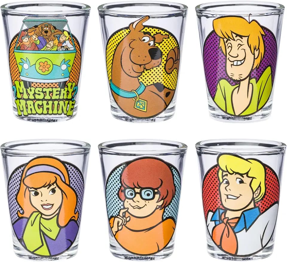 Silver Buffalo Scooby-Doo Shaggy, 6 Pack Mini Glass Set, 1.5oz