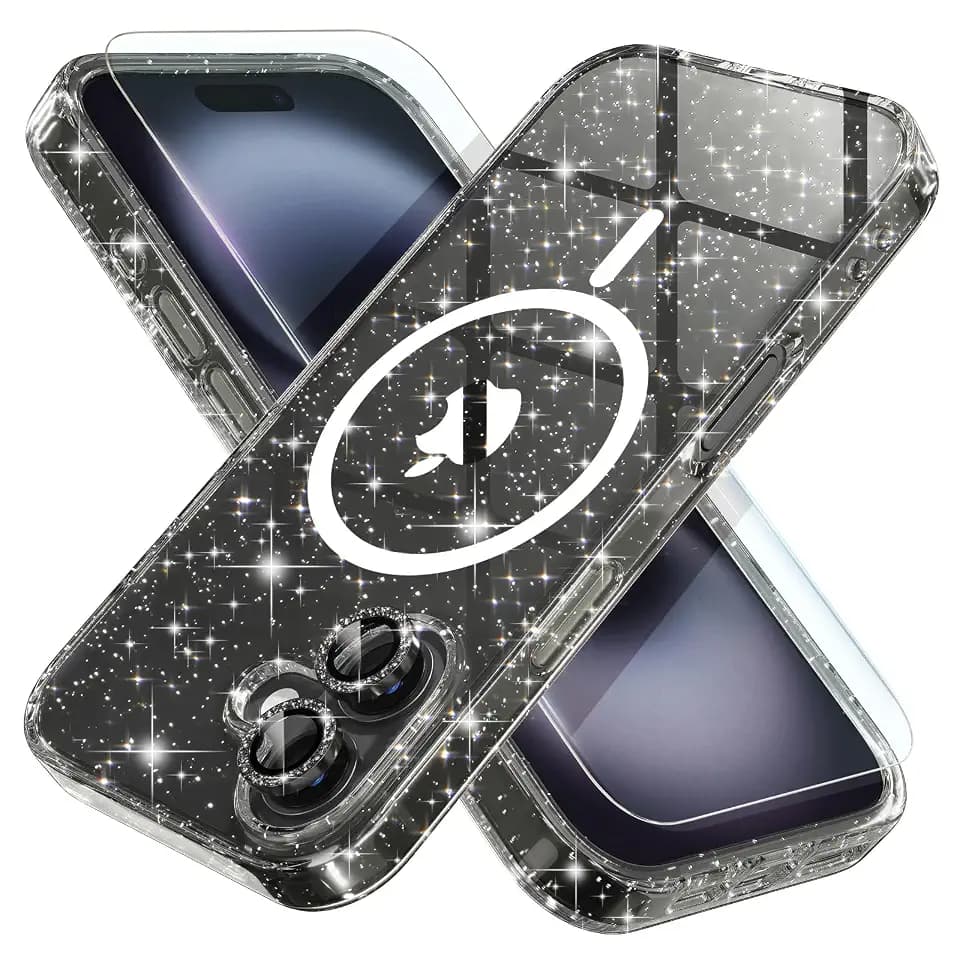 Choiche for iPhone 16 Plus Case Compatible with MagSafe, Glitter Black
