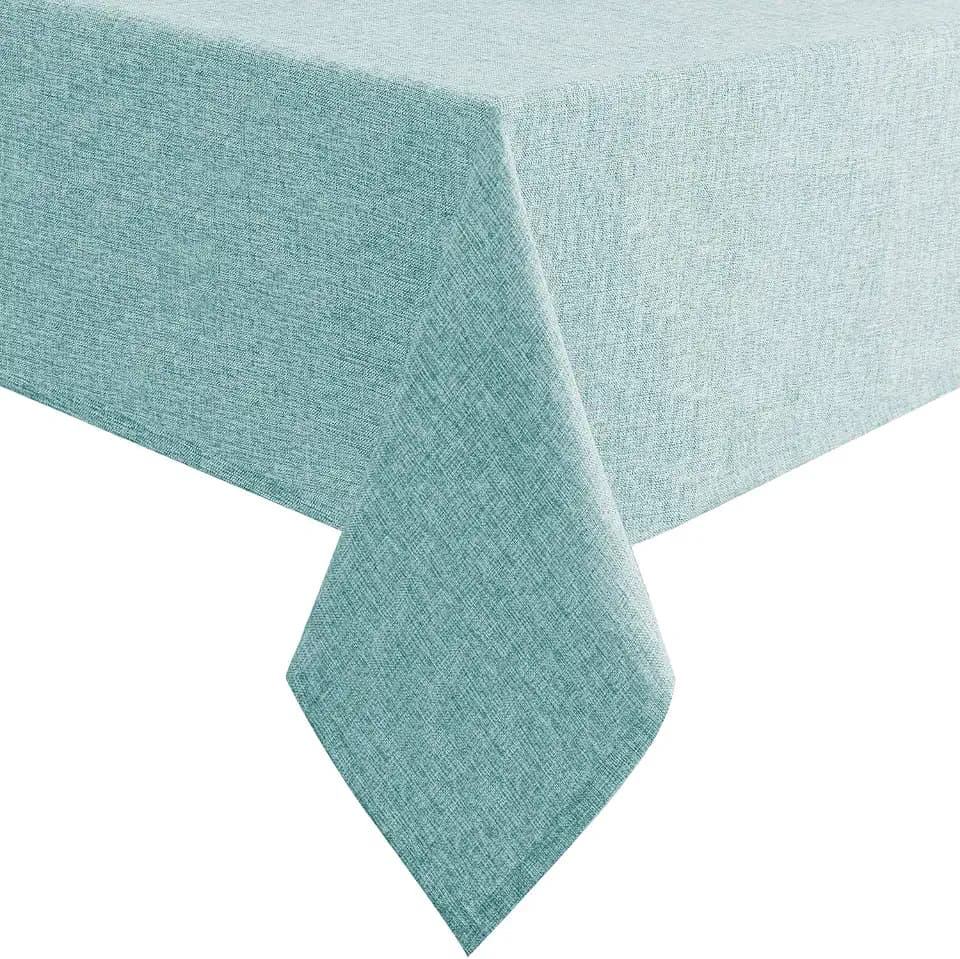 Hiasan Faux Linen Square Tablecloth 30 x 30 Inch for Dining Room, Aqua