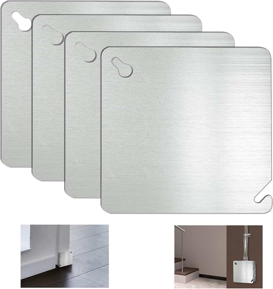 4 Pcs 4x4 Metal Electrical Box Cover Plate,Square Junction Box Covers Plate