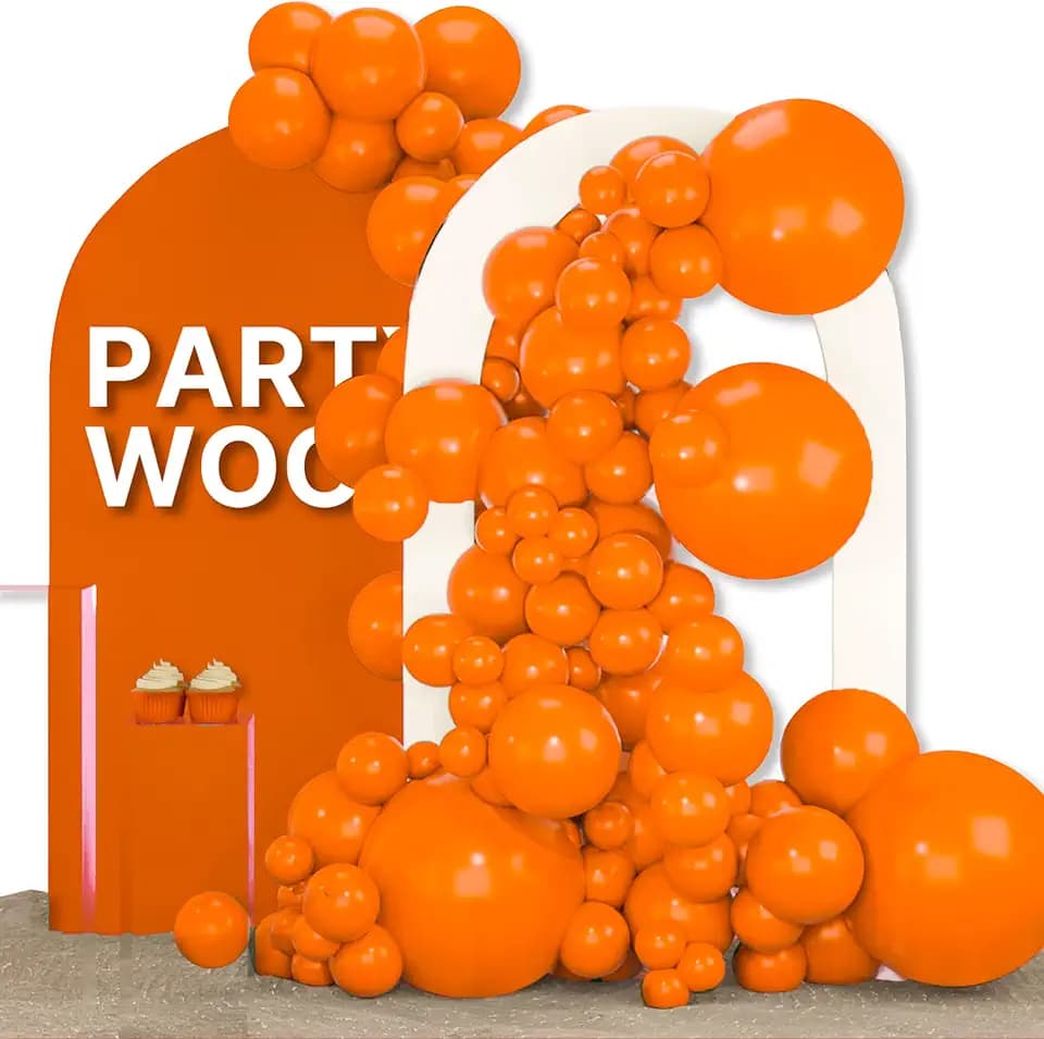 PartyWoo Orange Balloons 155pcs Fall Latex Helium Balloons Different Sizes