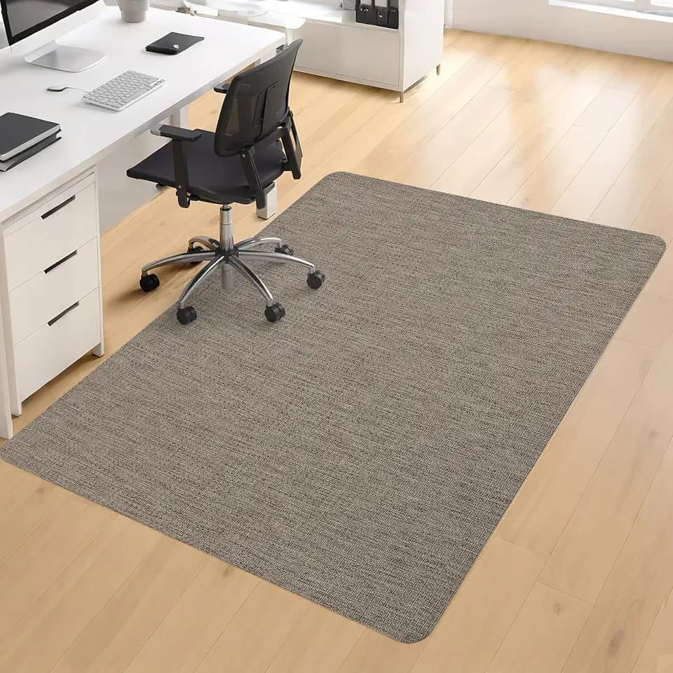 BesWin Large Office Chair Mat for Hardwood Floor, 48" x 60" Desk Floor Mat for Rolling Chair, Heavy Duty Anti-Slip Floor Protector Rug for Home Office, Brown