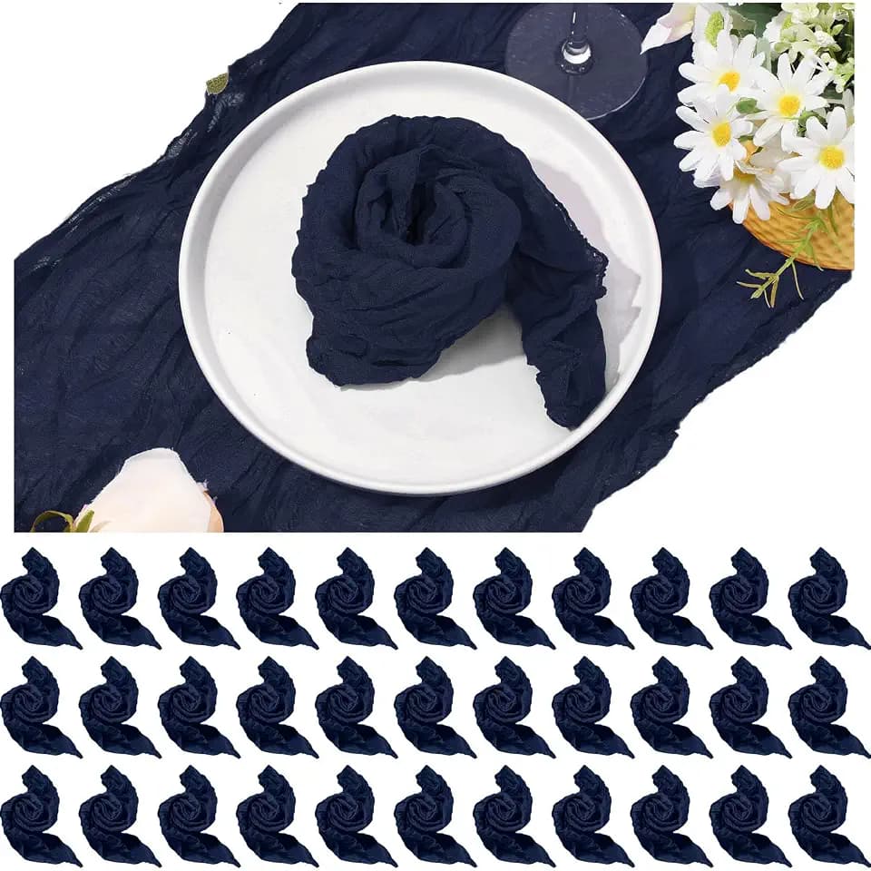 Mixweer 50 Pcs Cheesecloth Napkins Set Fall Gauze Washable, Navy Blue