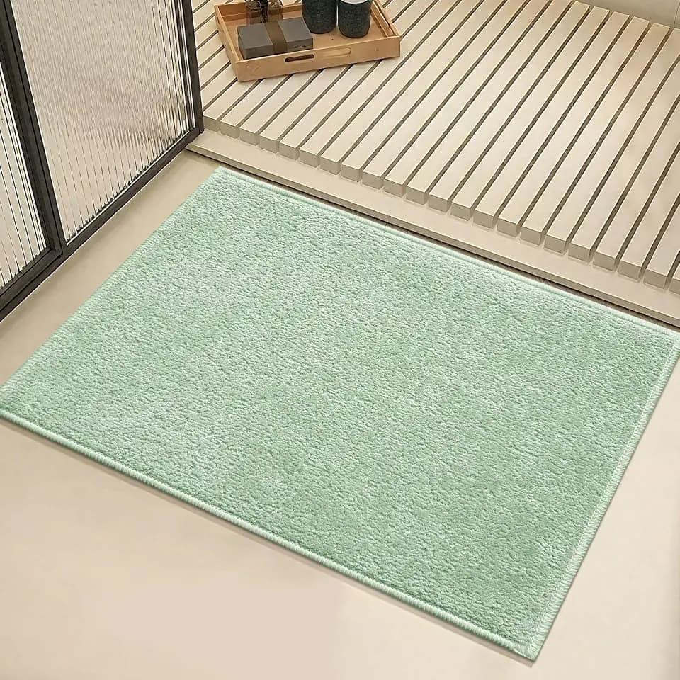 Bath Mat-Non-Slip Bathroom Floor Mats-Absorbent Quick Dry Low Pile Bathroom Rugs Fit Under Door-Bath Rug for Sink,Bathtub,Shower Room,20"×32",Sage Green