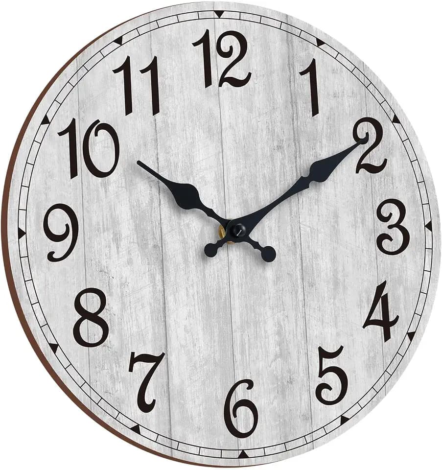 16 Inch Wall Clock, Silent Battery Operated Analog Clock, Grey