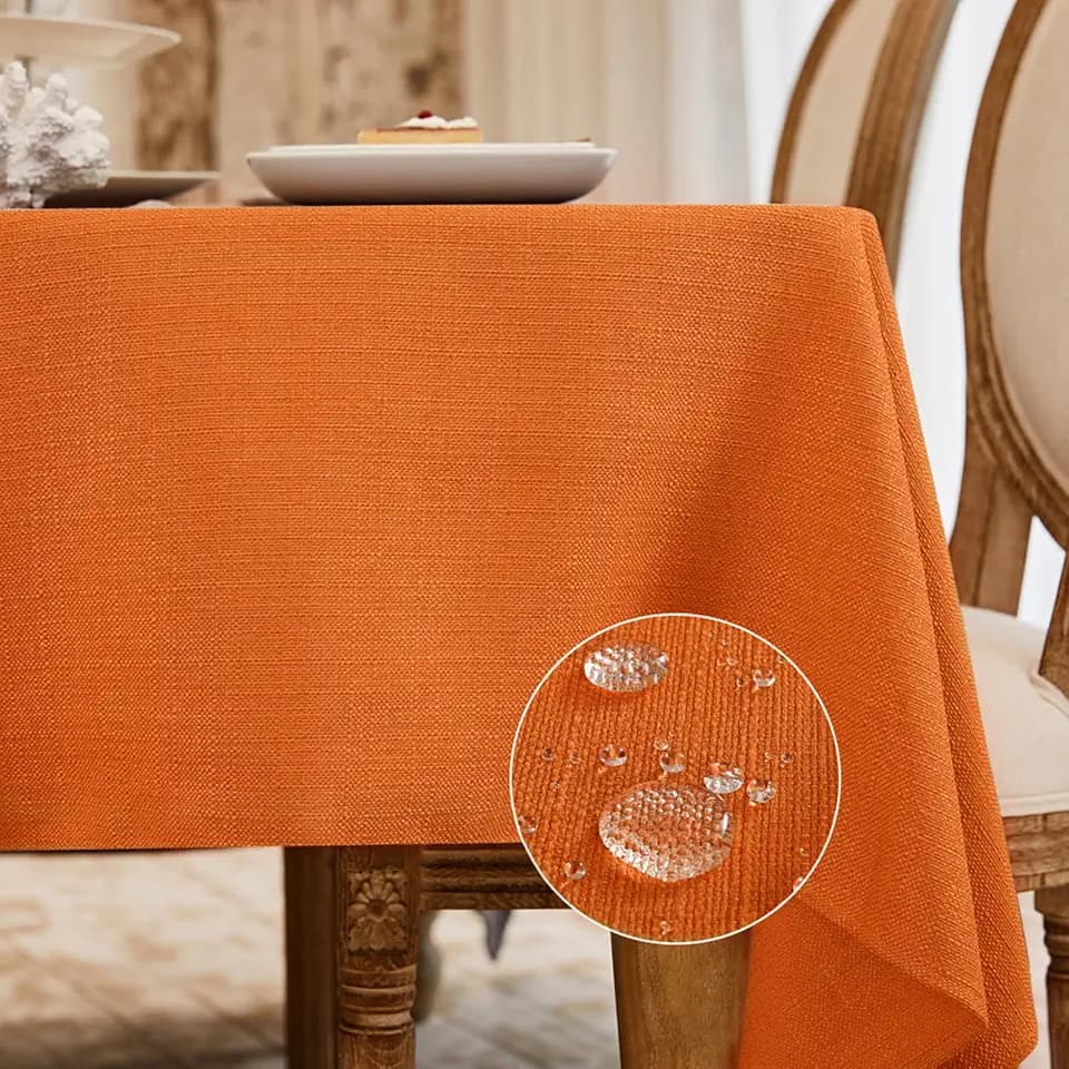 BALCONY & FALCON Rectangle Table Cloth Waterproof Vibrant Orange 95"x55"