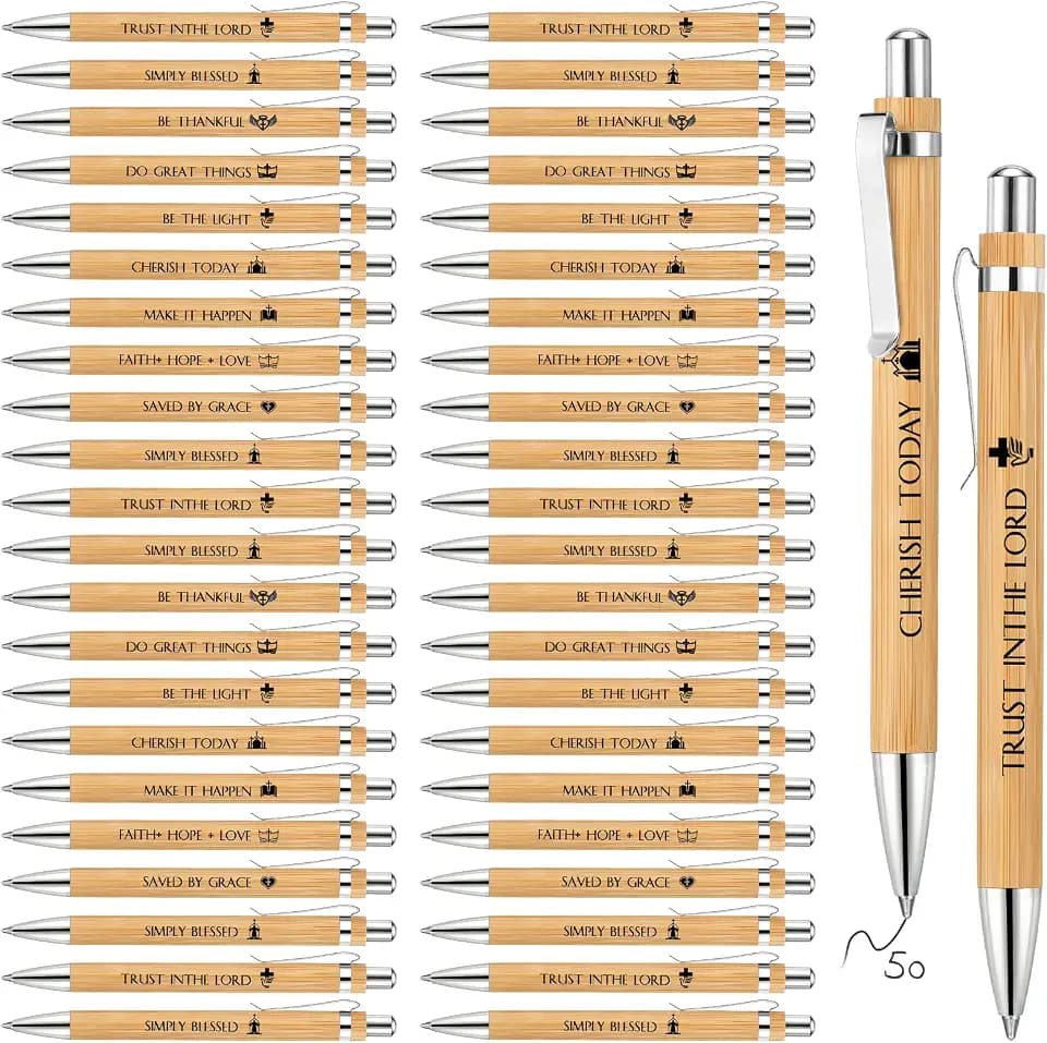 Roowest 50 Pack Christian Pens Bulk Bible Verse Pens for Grandparents Day