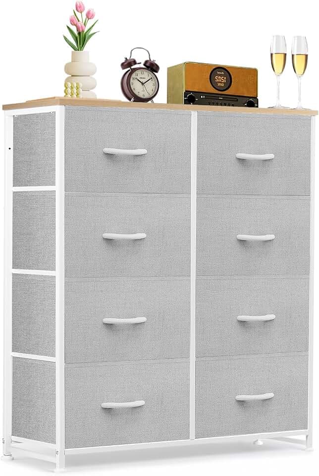 8-Drawer Dresser for Bedroom, Anti-Tip Tall Storage Organizer