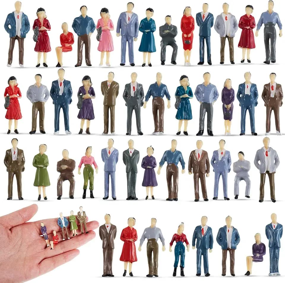 Juexica 240 Pcs 1:50 Scale Tiny People Figurines Painted Miniature