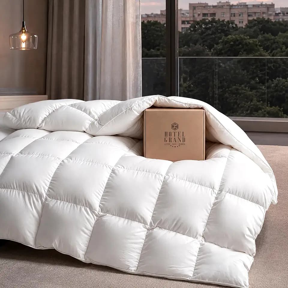 Hotel Grand Goose Feather Down Fiber Comforter King Size Duvet Insert