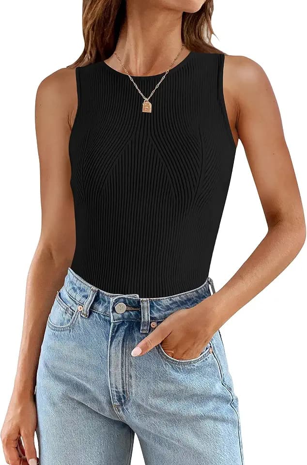 ZESICA Womens Summer Sleeveless Tanks Business Casual Tops