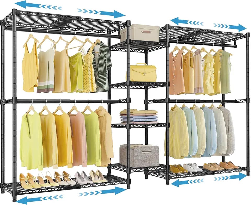 VIPEK X3 Expandable Heavy Duty Clothes Rack Closet Organizer System Black