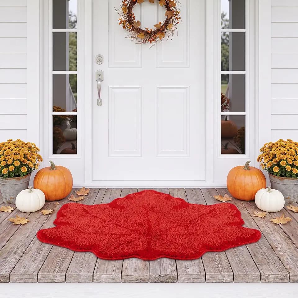 Ceenna Fall Bathroom Rugs 27.6×19.7 Inch Maple Leaf Fall Bath Mat
