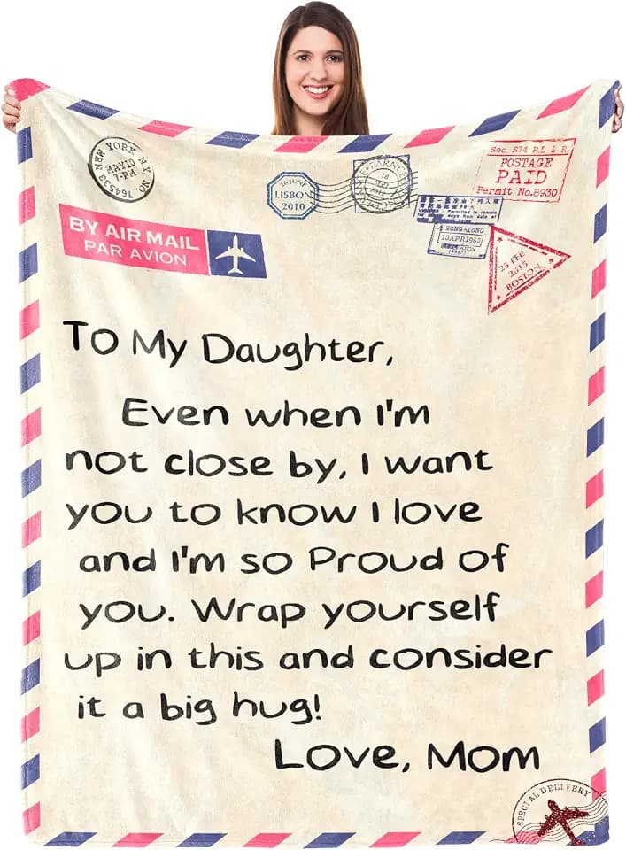 UFOORO Throw Blanket Gifts for Daughter, to My Daughter Blanket from Mom, Thoughtful Mothers Day, Birthday, or Graduation Gift, Best Gift Idea for Her, Daughter Gifts from Mom 55"X70"