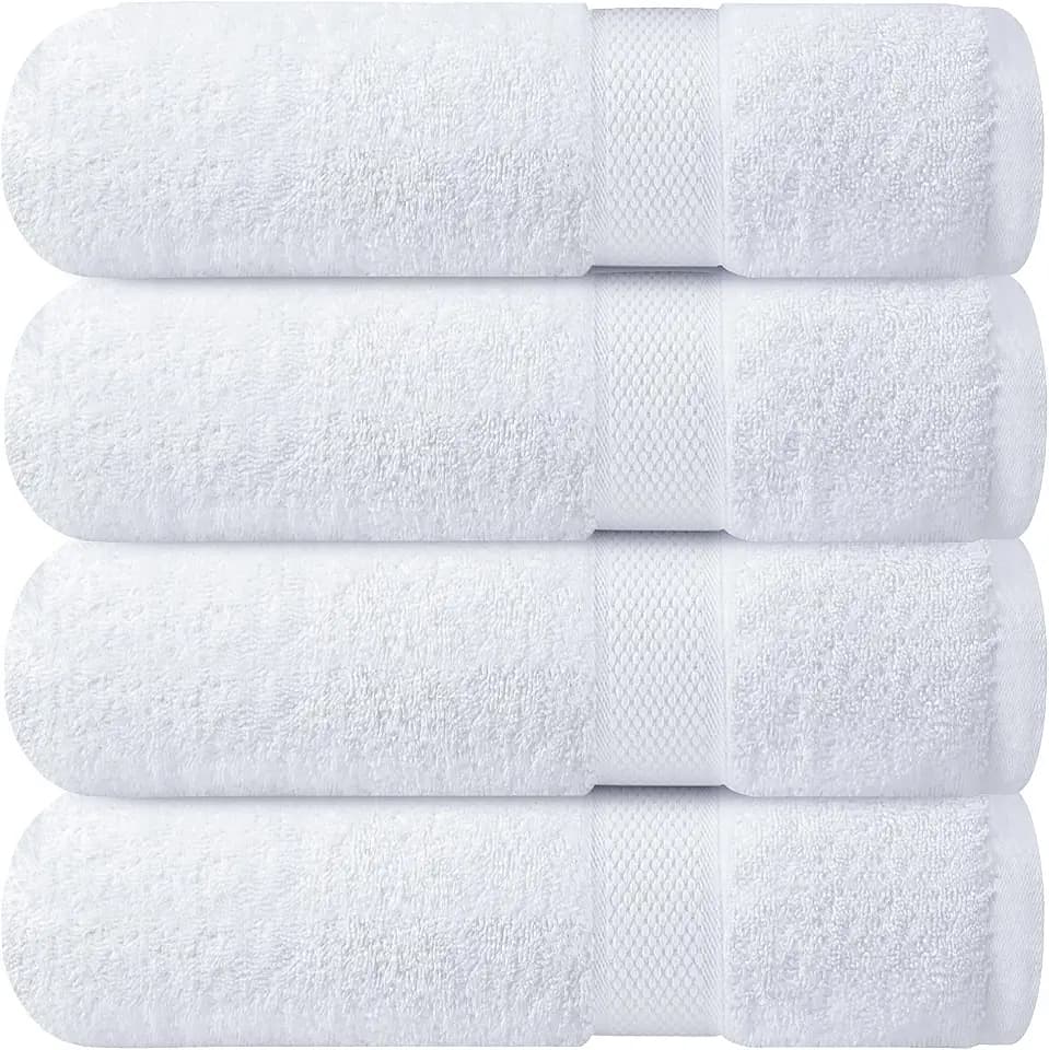 Infinitee Xclusives 100% Ring-Spun Cotton Bath Towels for Bathroom - Pack 4