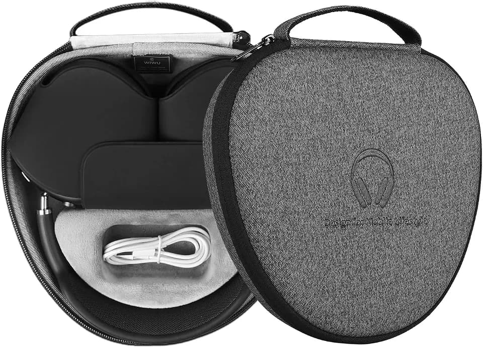Airpods Max Hülle für AirPods Max, WiWU Airpods Max Case mit Intelligenter Schlafmodus Airpod Max Accessories Kompatibel mit Apple Airpods Max Ultradünnes Kopfhörer Tasche Hardshell Eva Tragetasche