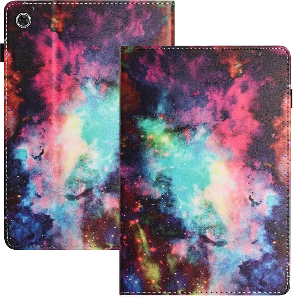 Hülle für Samsung Galaxy Tab A9 8.7 Zoll(SM-X110/X115) PU-Lederhülle Schutzhülle mit Standfunktion Kartensteckplatz Aufbewahrung Tablet Hülle für Galaxy Tab A9 8.7"- Sternenhimmel