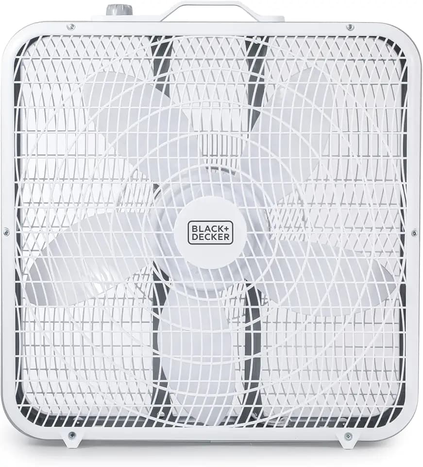BLACK+DECKER 20” Box Fan with 3 Speed Settings, BFB20SW, White