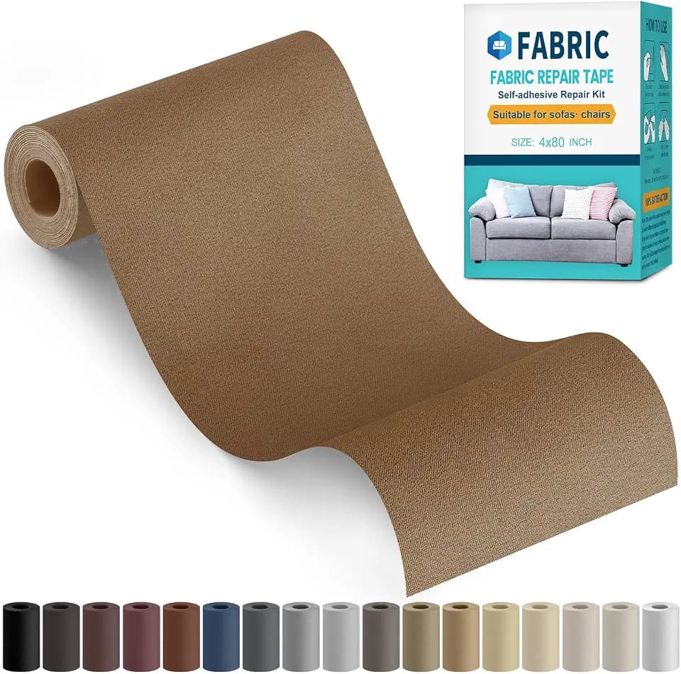 Fabric Repair Tape, 4"x79" Self-Adhesive Linen Repair Tape Patch Kit Brown