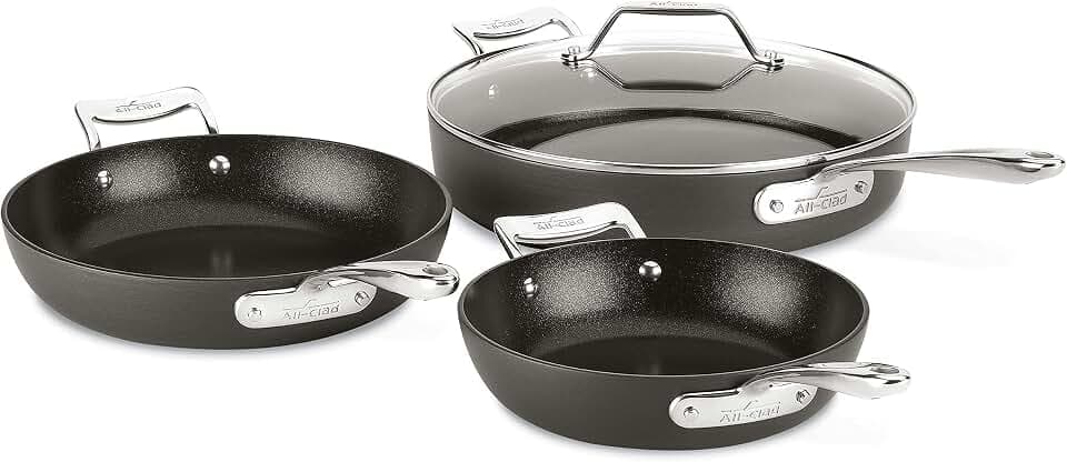 All-Clad HA Essentials Nonstick, 5-Piece Fry Pans Set