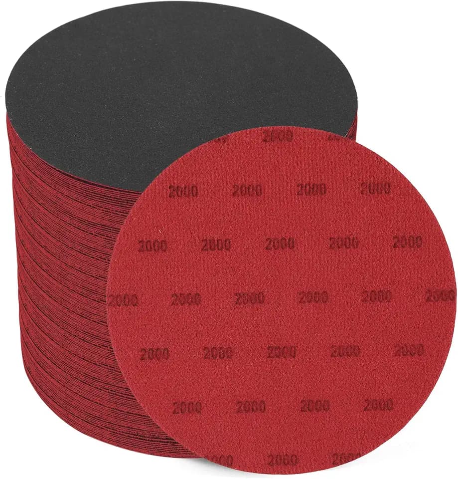 6 Inch 25 PCS 2000 Grit Sanding Disc Wet Dry Sandpaper Hook Loop Sand Paper