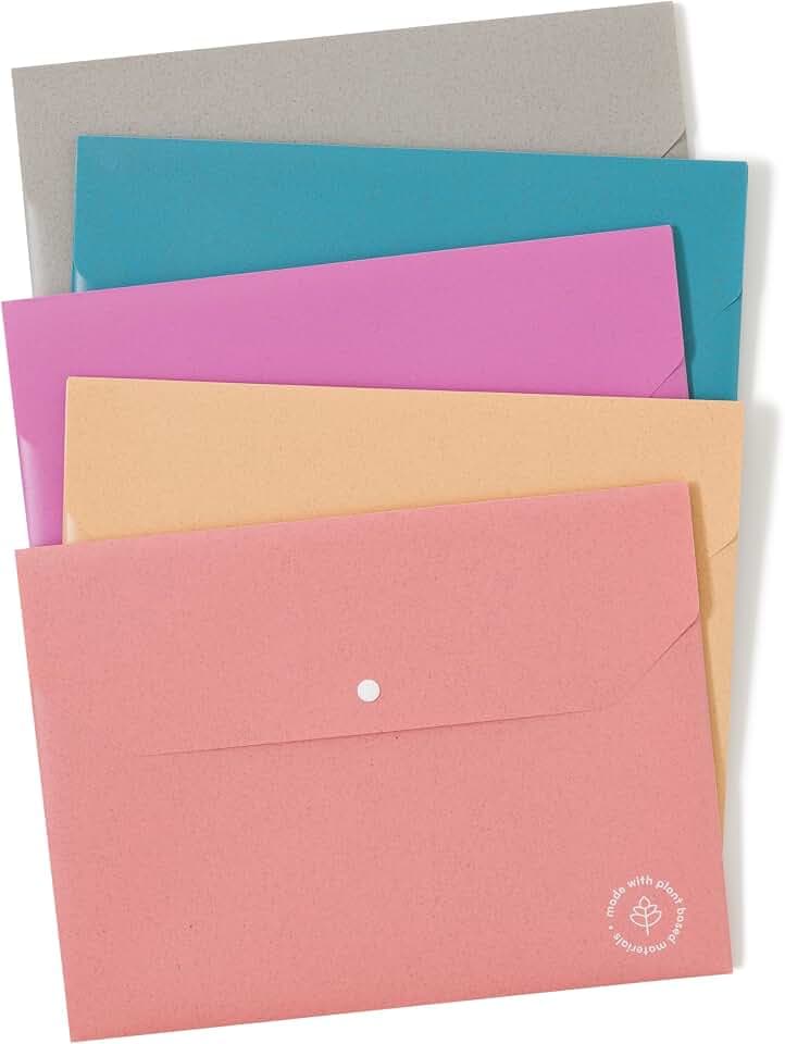 U Brands Document Holders, Set of 10, Single Pocket, Letter Size, Brights