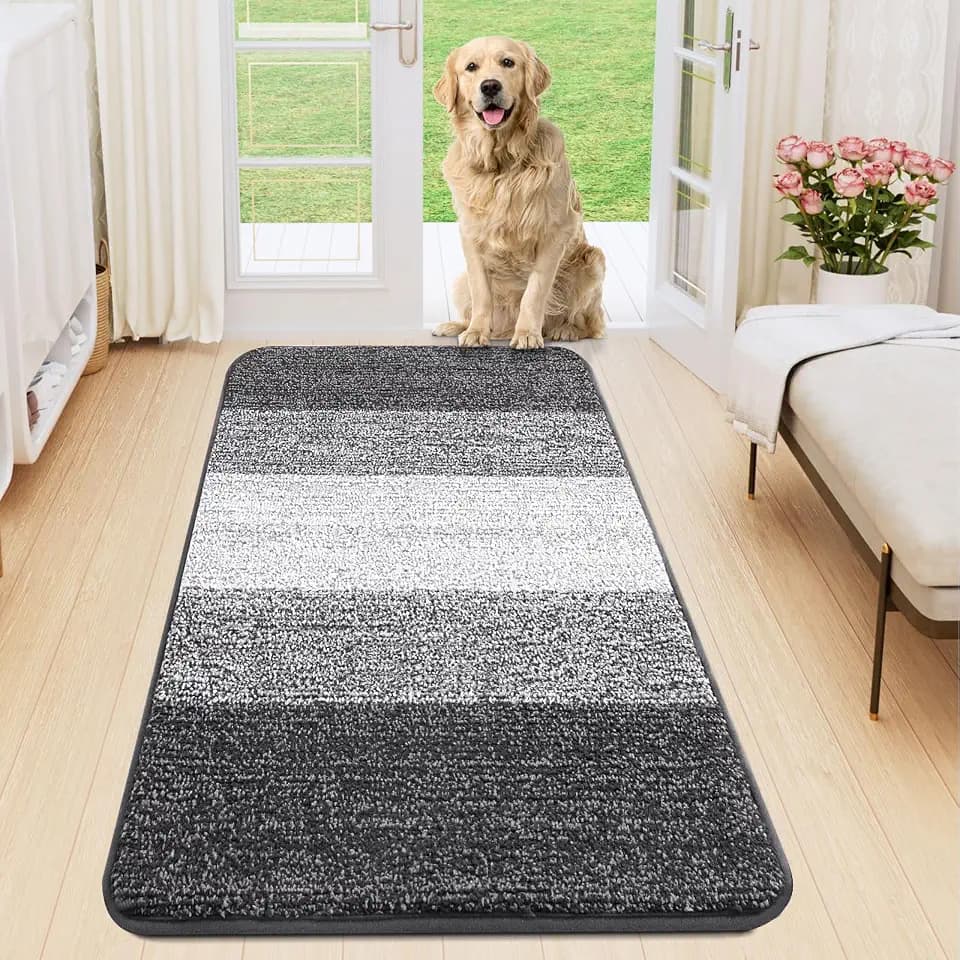 Smiry Dog Door Mat for Muddy Paws, Absorbs Moisture and Dirt, 44x24 Inches