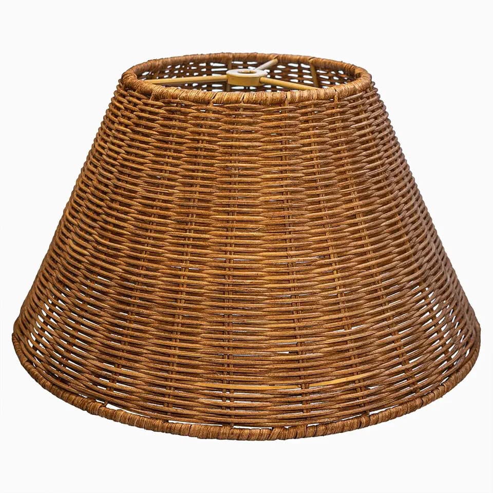 Medium Barrel rattan Lampshade,Unique Floral bell lamp shade For Table Lamp and Floor Light,Replacement Traditional Lamp Covers
