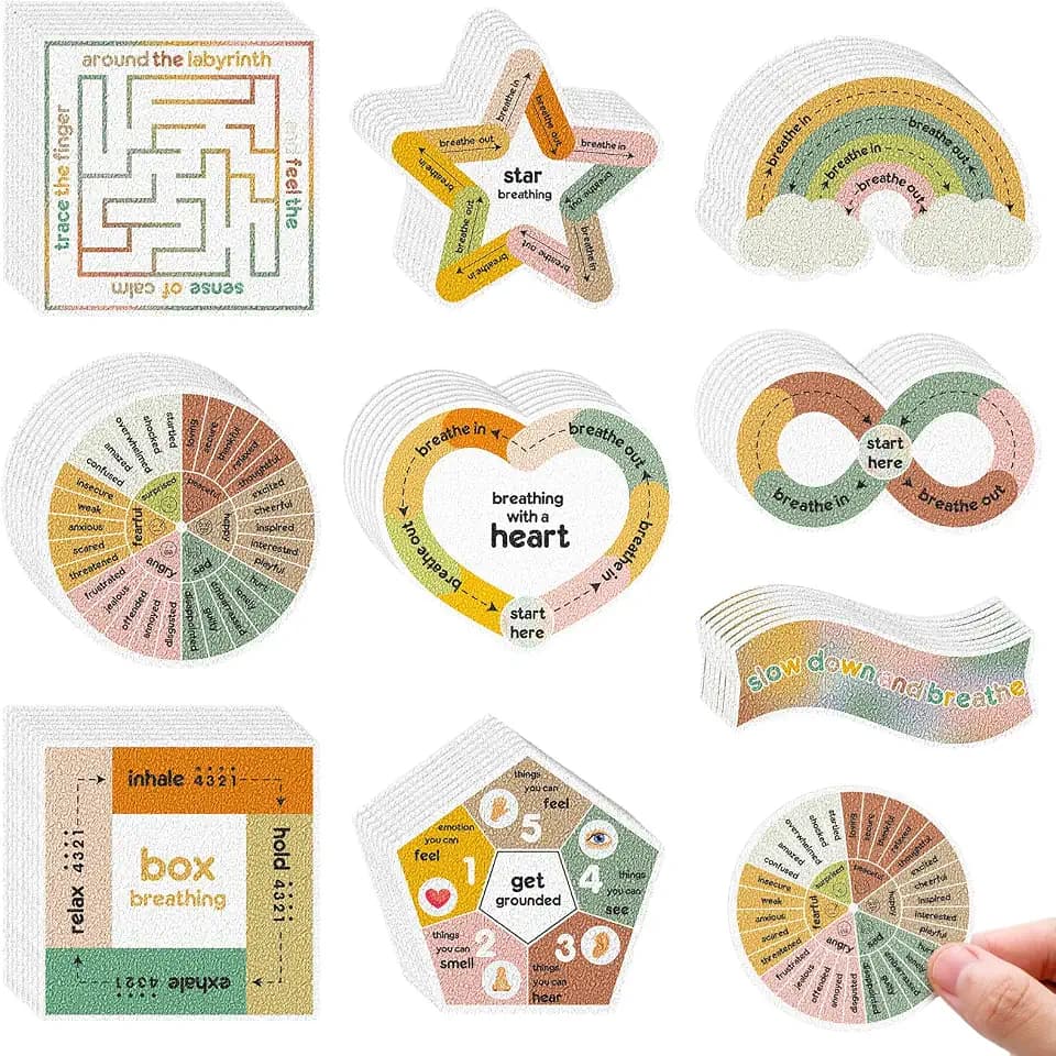 Libima 72 Pcs Anxiety Sensory Breathing Stickers,Vintage Color