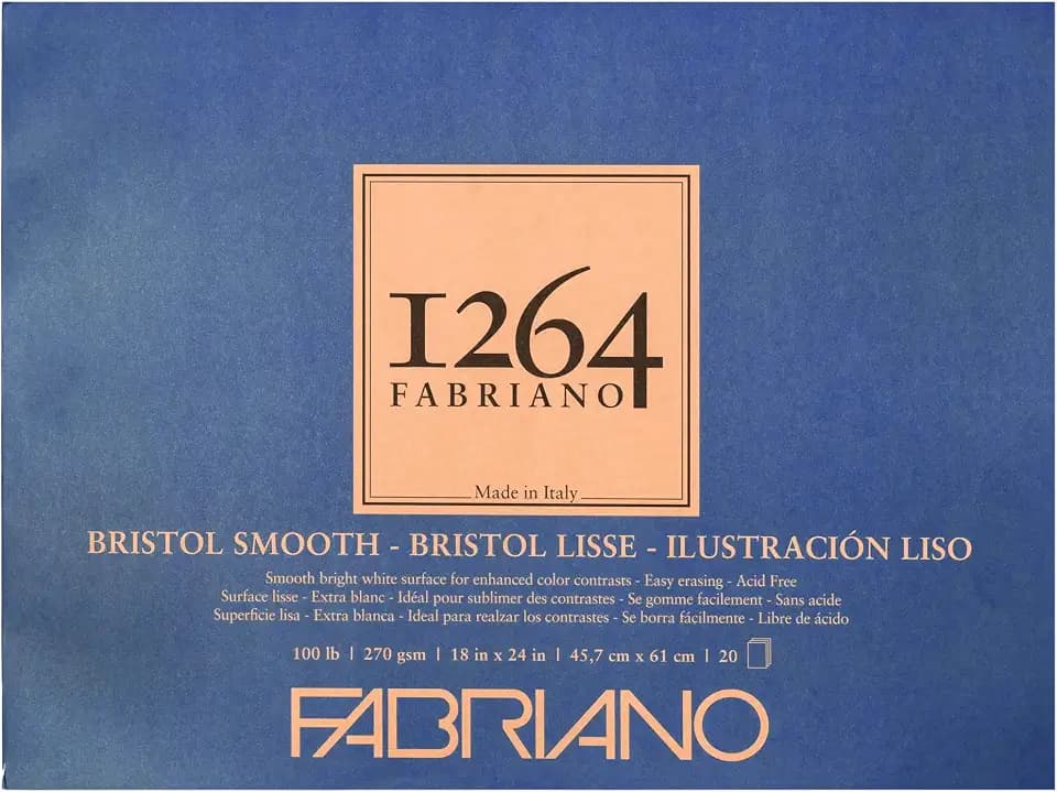 Fabriano 1264 Bristol Pad, Smooth, 18" x 24"