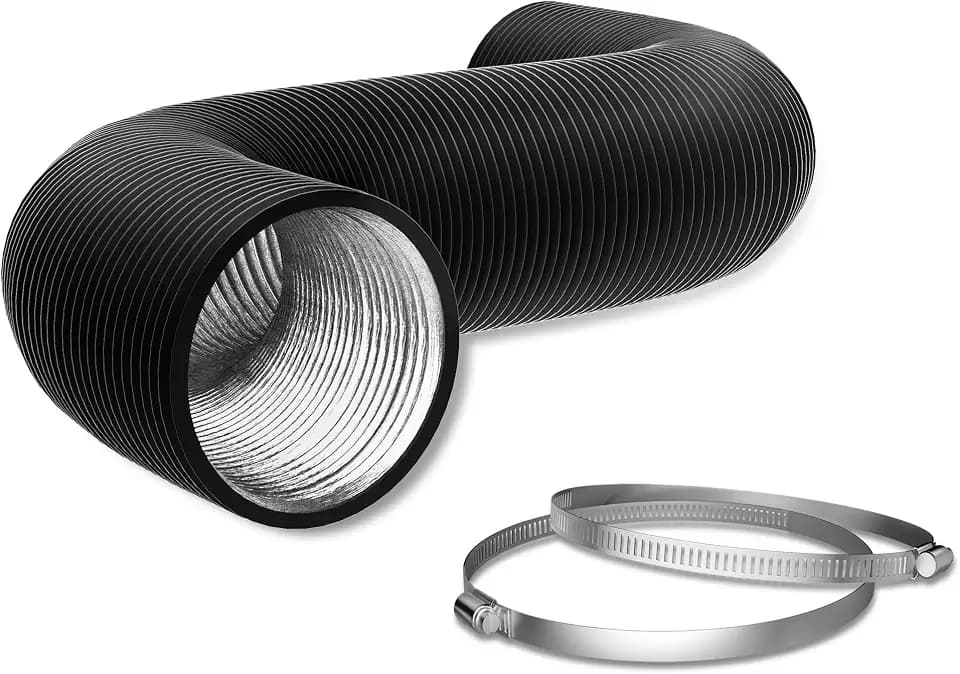 Flexible 10 Inch Aluminum Ducting -4 Layer Protection Dryer Vent Hose for HVAC Heating Cooling Ventilation and Exhaust, 2 Clamps Included