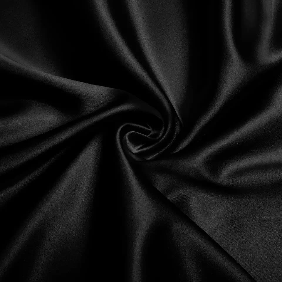 VACVELT Black Satin Fabric by The Yard 60 Inch Wide (5 Yards)