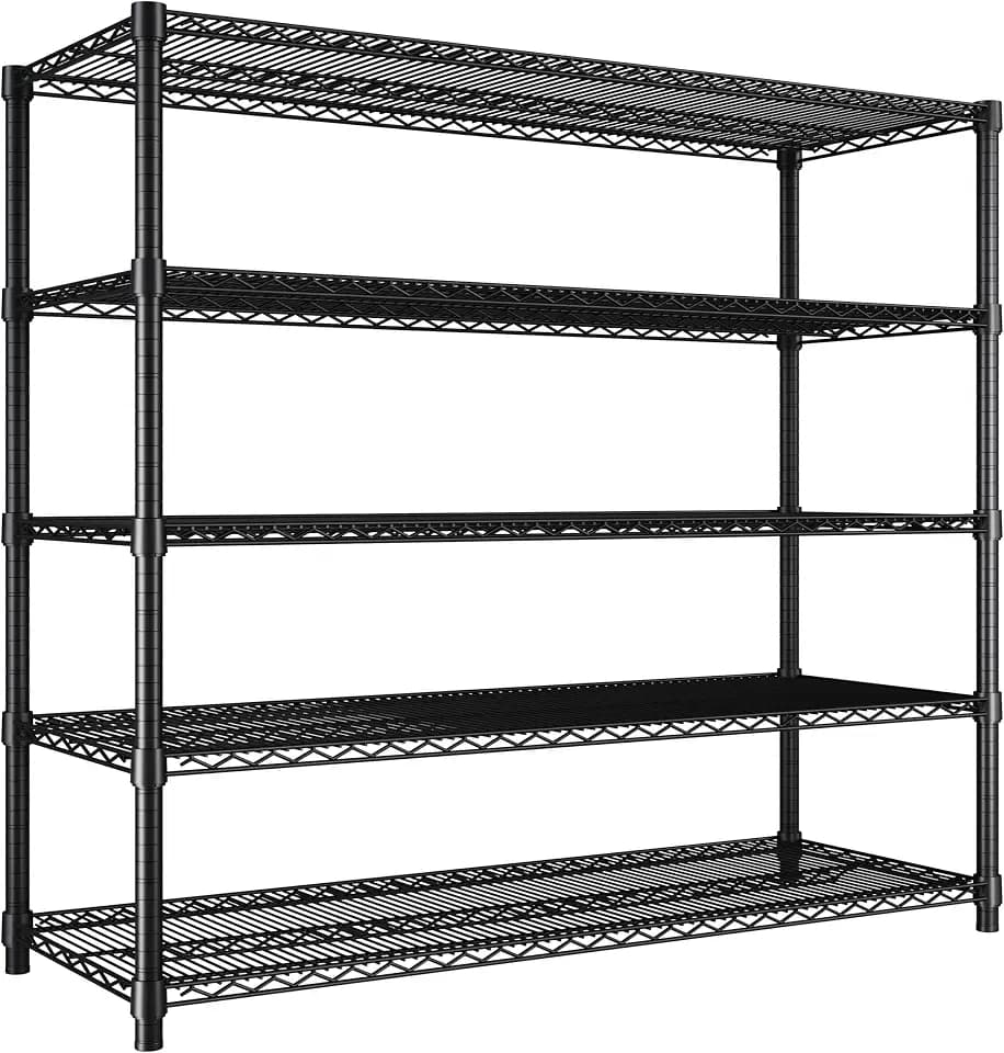 Garvee 5-Tier Wire Shelving 3200LBS Heavy Duty Storage Shelves Garage Rack