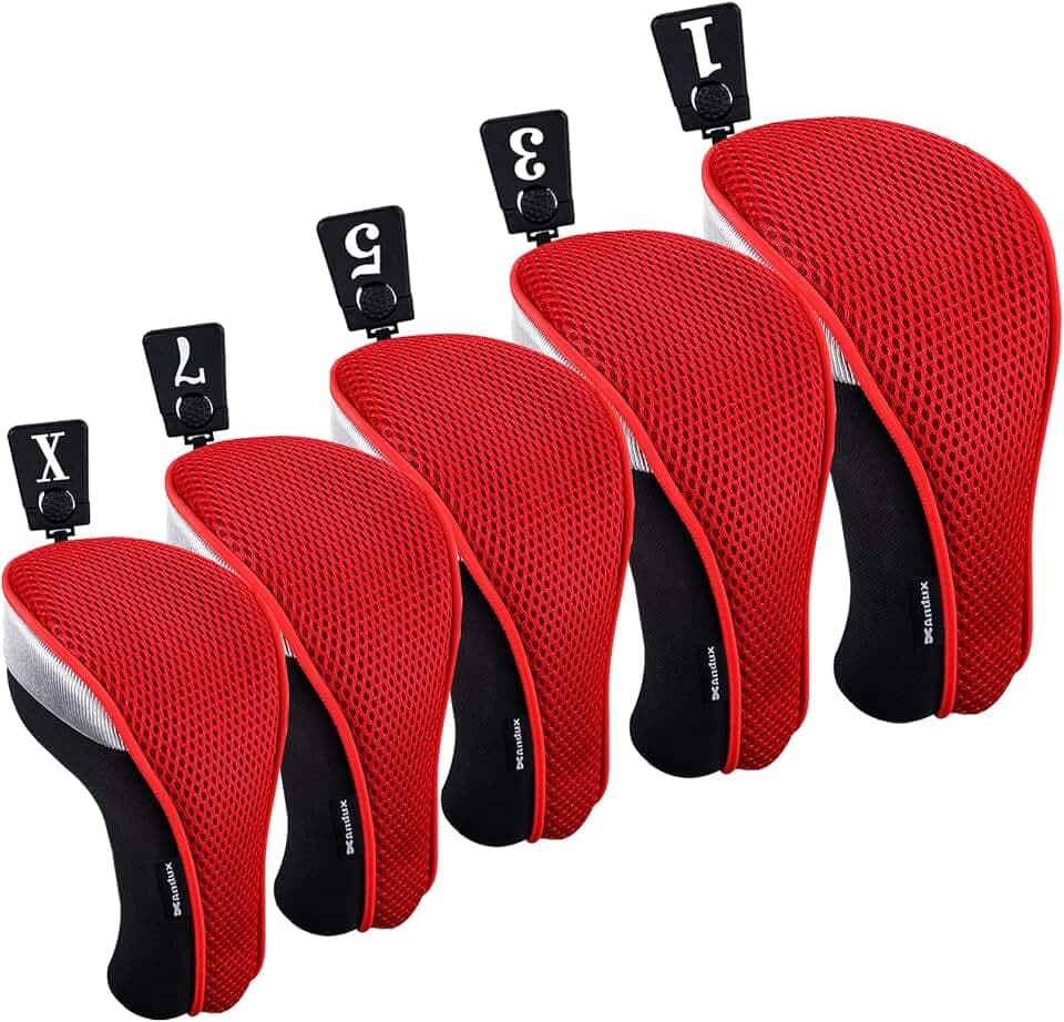 Andux 5pcs/Set Golf 460cc Driver Fairway Wood Club Head Covers