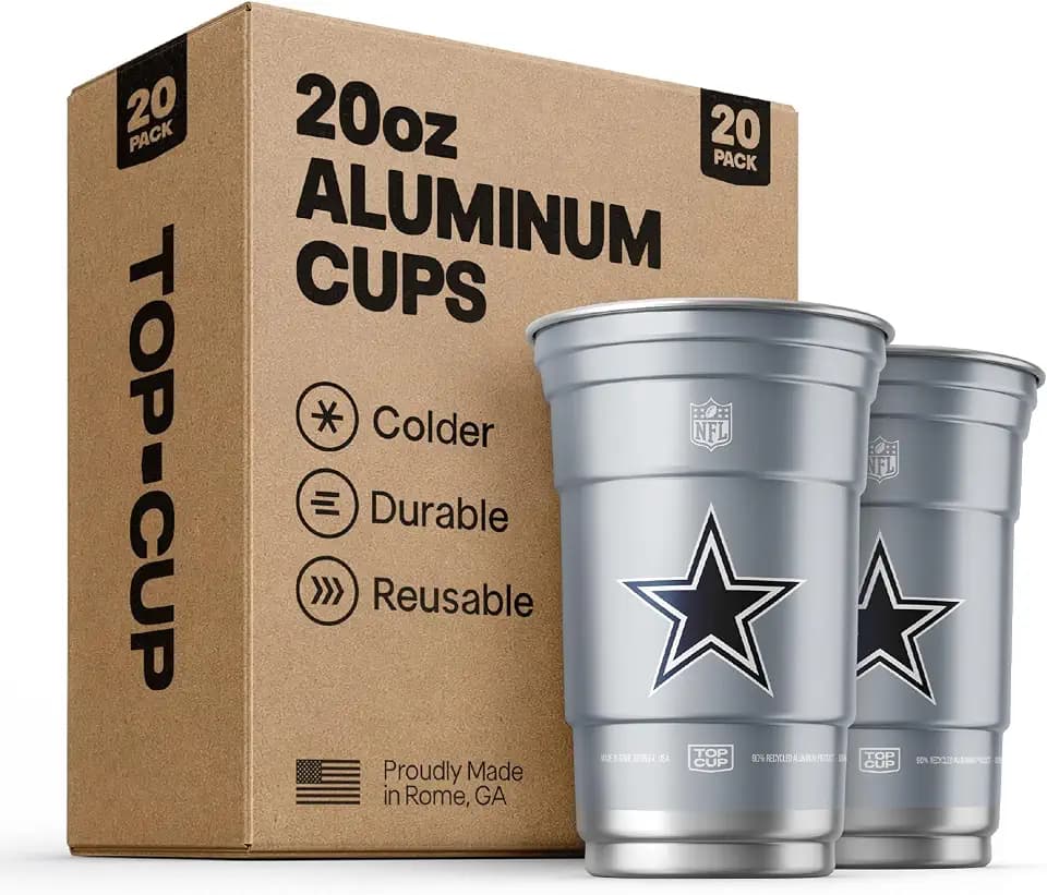 Top Cup NFL Dallas Cowboys Aluminum Party Cups, 20oz, 20 Count