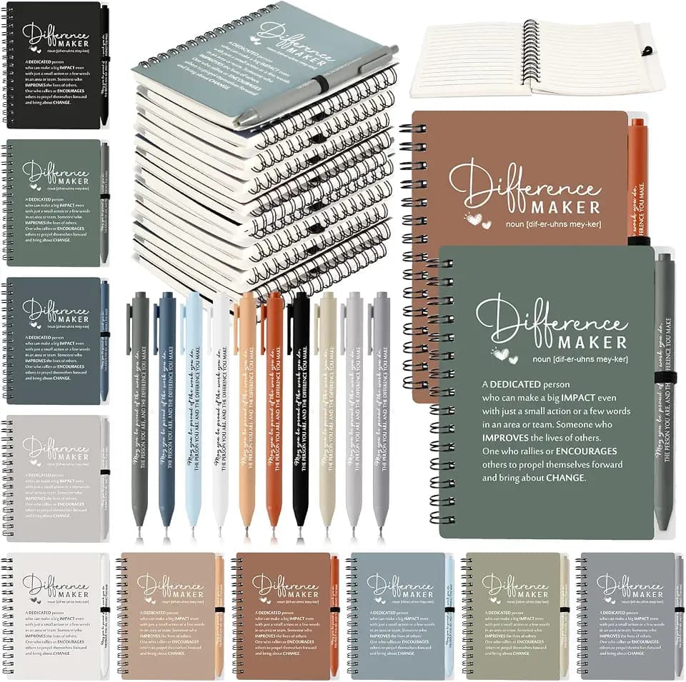 Resurhang 30 Sets Difference Maker Notebook Pen Bulk Gifts, Neutral Colors