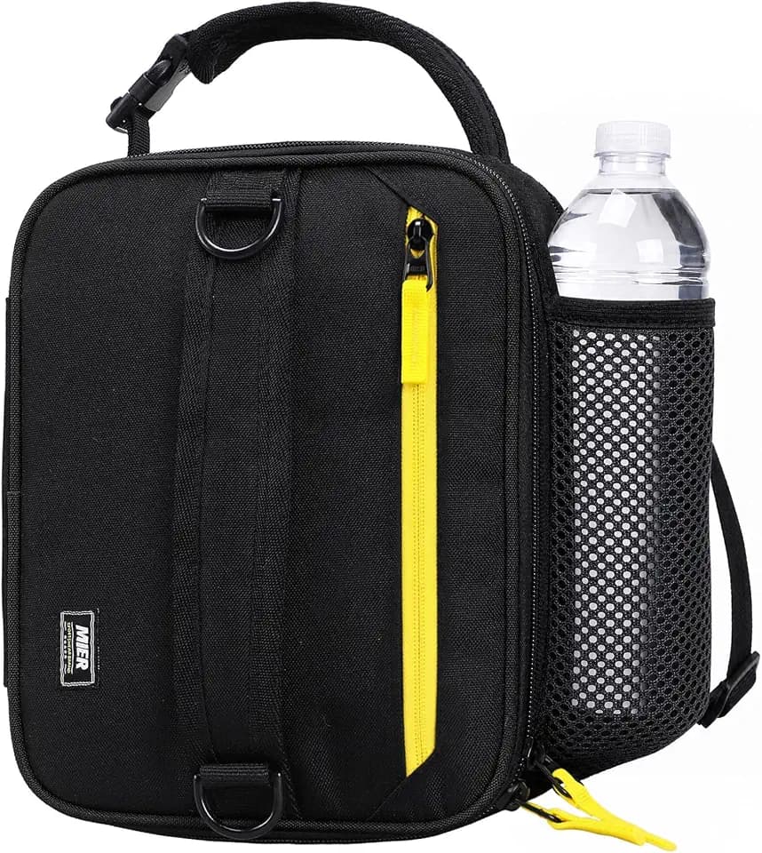 MIER Expandable Small Lunch Box for Men Women Kids Work School Black/Yellow