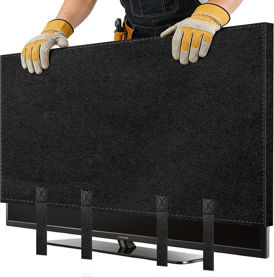 TV Cover for Moving, Fits to 70"- 75" Flat TV Screen Protector with Bottom Strap, Dust Anti-Scratch TV Moving Cover for Protection House Moving, Painting, Home Renovation, Pet Scratch