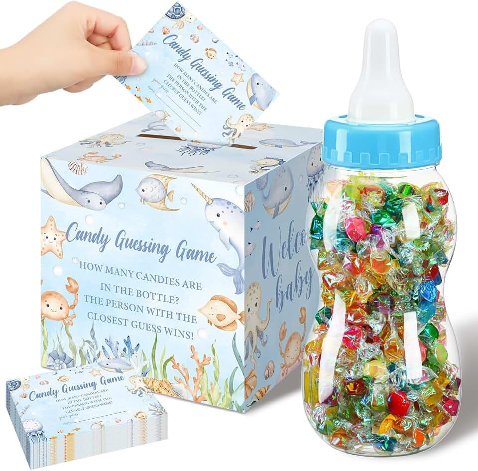 Glenmal 52 Under The Sea Baby Shower Game Gift Set, Ocean Theme Party Favor